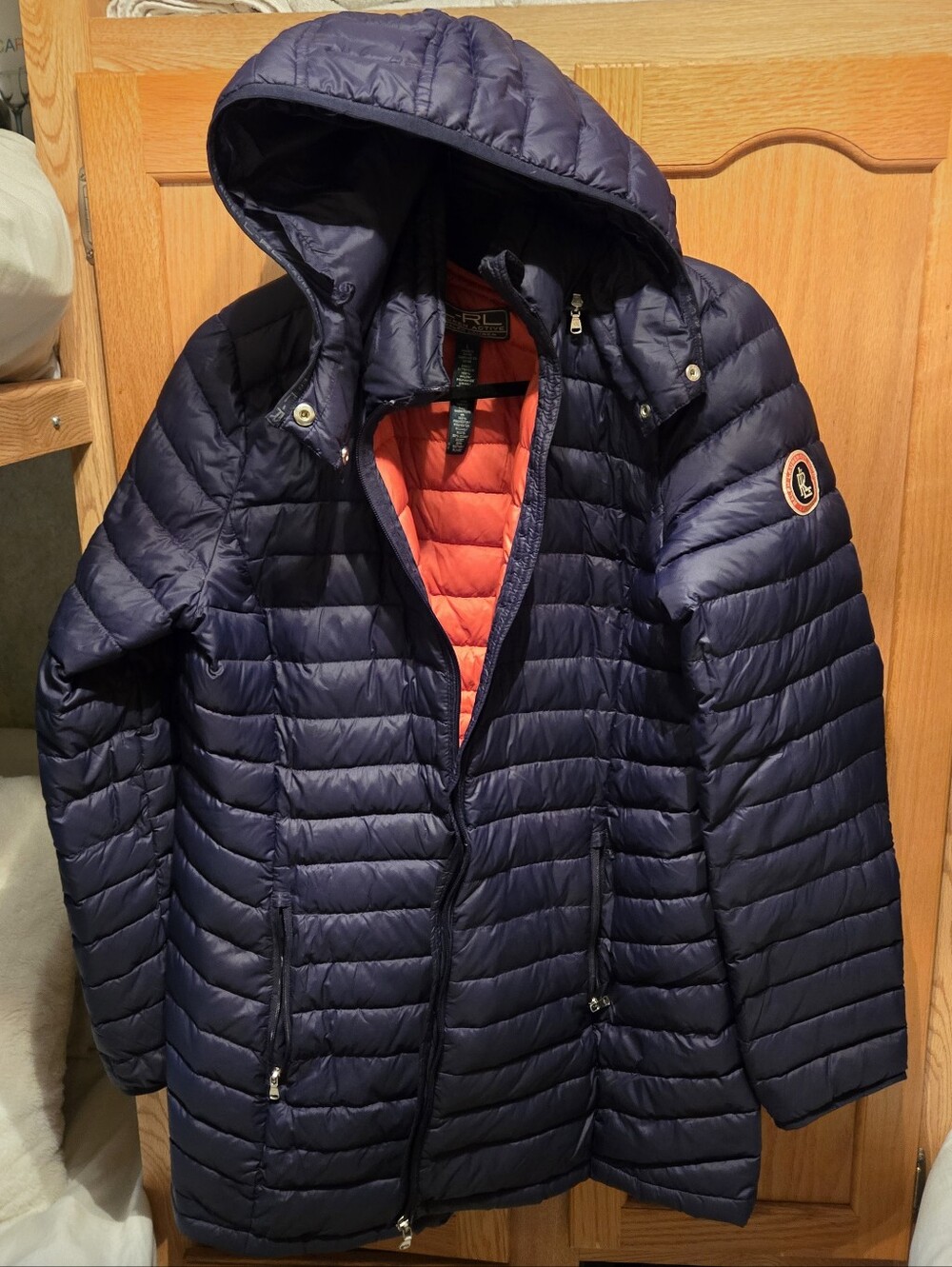 Ralph Lauren Navy Quilted Hooded Puffer
